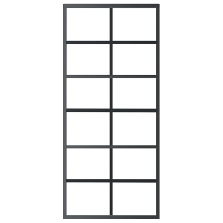 vidaXL Schiebetür ESG-Glas und Aluminium 90x205 cm Schwarz