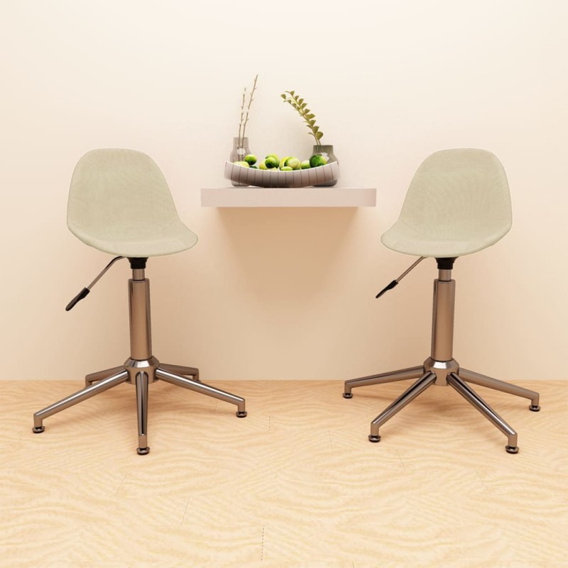 Esszimmerstühle 2 Stk. Drehbar Creme Stoff Esszimmerstühle 2 Stk. Drehbar Creme Stoff