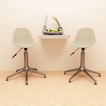 Esszimmerstühle 2 Stk. Drehbar Creme Stoff