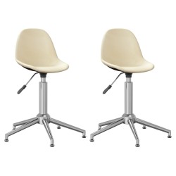 Esszimmerstühle 2 Stk. Drehbar Creme Stoff