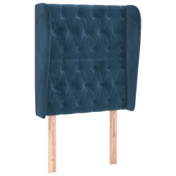 vidaXL Kopfteil mit Ohren Dunkelblau 83x23x118/128 cm Samt