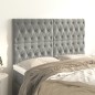 vidaXL Kopfteile 4 Stk. Hellgrau 72x7x78/88 cm Samt