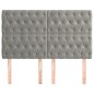 vidaXL Kopfteile 4 Stk. Hellgrau 72x7x78/88 cm Samt