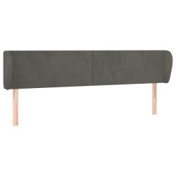 vidaXL Kopfteil mit Ohren Dunkelgrau 163x23x78/88 cm Samt