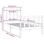 vidaXL Massivholzbett Grau 100x200 cm vidaXL Massivholzbett Grau 100x200 cm