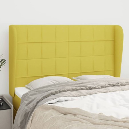 vidaXL Kopfteil mit Ohren Grün 147x23x118/128 cm Stoff