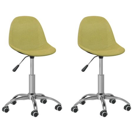vidaXL Esszimmerstühle 2 Stk. Drehbar Grün Stoff