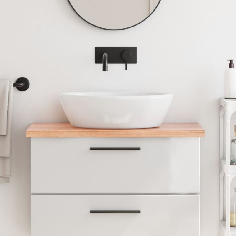 vidaXL Waschtischplatte Hellbraun 80x40x4 cm Massivholz Behandelt vidaXL Waschtischplatte Hellbraun 80x40x4 cm Massivholz Behandelt