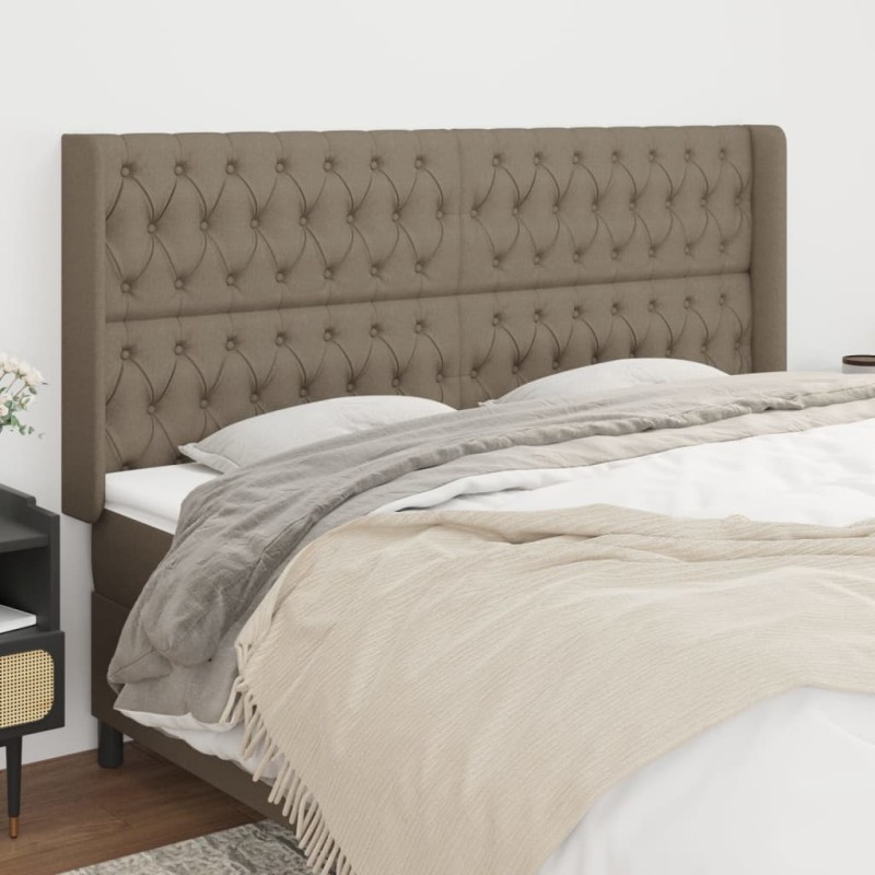 vidaXL Kopfteil mit Ohren Taupe 203x16x118/128 cm Stoff vidaXL Kopfteil mit Ohren Taupe 203x16x118/128 cm Stoff