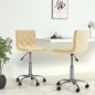 Esszimmerstühle 2 Stk. Drehbar Creme Samt Esszimmerstühle 2 Stk. Drehbar Creme Samt
