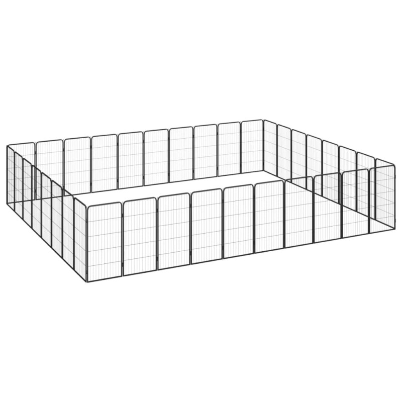 vidaXL 36-tlg. Hundelaufstall Schwarz 50x100cm Stahl Pulverbeschichtet vidaXL 36-tlg. Hundelaufstall Schwarz 50x100cm Stahl Pulverbeschichtet