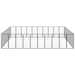 vidaXL 36-tlg. Hundelaufstall Schwarz 50x100cm Stahl Pulverbeschichtet