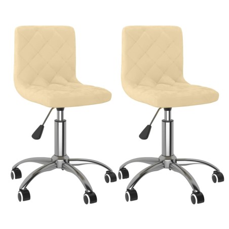 Esszimmerstühle 2 Stk. Drehbar Creme Samt