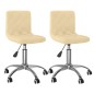 Esszimmerstühle 2 Stk. Drehbar Creme Samt Esszimmerstühle 2 Stk. Drehbar Creme Samt