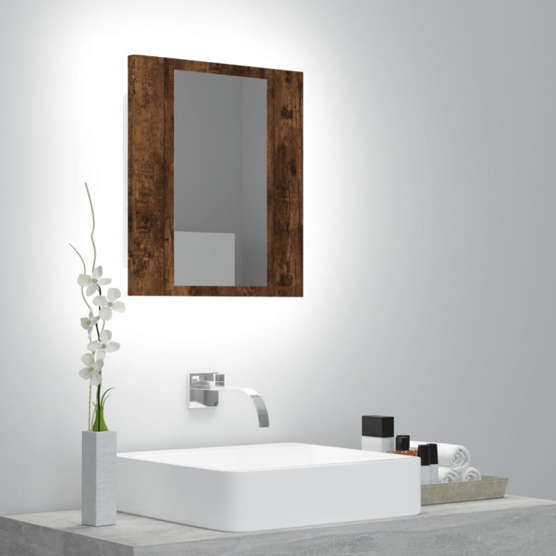 vidaXL LED-Spiegelschrank Räuchereiche 40x12x45 cm Holzwerkstoff vidaXL LED-Spiegelschrank Räuchereiche 40x12x45 cm Holzwerkstoff