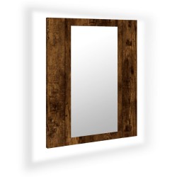 vidaXL LED-Spiegelschrank Räuchereiche 40x12x45 cm Holzwerkstoff