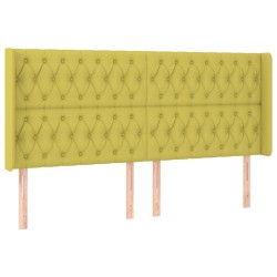 vidaXL Kopfteil mit Ohren Grün 203x16x118/128 cm Stoff