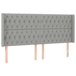 vidaXL Kopfteil mit Ohren Hellgrau 203x16x118/128 cm Stoff
