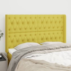 vidaXL Kopfteil mit Ohren Grün 163x16x118/128 cm Stoff 