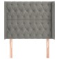 vidaXL Kopfteil mit Ohren Hellgrau 103x16x118/128 cm Samt