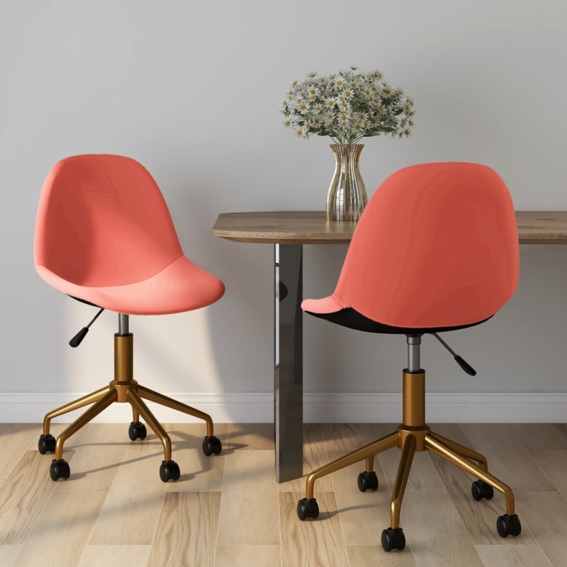 vidaXL Esszimmerstühle 2 Stk. Drehbar Rosa Samt vidaXL Esszimmerstühle 2 Stk. Drehbar Rosa Samt