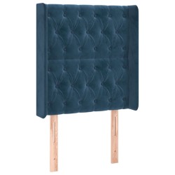 vidaXL Kopfteil mit Ohren Dunkelblau 83x16x118/128 cm Samt