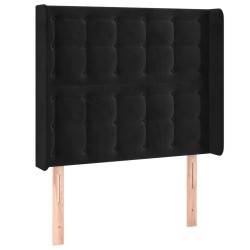 vidaXL Kopfteil mit Ohren Schwarz 103x16x118/128 cm Samt