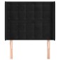 vidaXL Kopfteil mit Ohren Schwarz 103x16x118/128 cm Samt