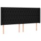 vidaXL Kopfteil mit Ohren Schwarz 183x16x118/128 cm Stoff vidaXL Kopfteil mit Ohren Schwarz 183x16x118/128 cm Stoff
