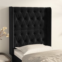 vidaXL Kopfteil mit Ohren Schwarz 83x16x118/128 cm Samt