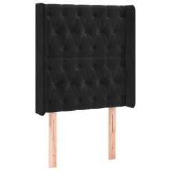 vidaXL Kopfteil mit Ohren Schwarz 83x16x118/128 cm Samt