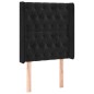 vidaXL Kopfteil mit Ohren Schwarz 83x16x118/128 cm Samt