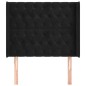vidaXL Kopfteil mit Ohren Schwarz 93x16x118/128 cm Samt vidaXL Kopfteil mit Ohren Schwarz 93x16x118/128 cm Samt