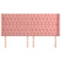 vidaXL Kopfteil mit Ohren Rosa 203x16x118/128 cm Samt vidaXL Kopfteil mit Ohren Rosa 203x16x118/128 cm Samt