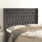 vidaXL Kopfteil mit Ohren Dunkelgrau 147x16x118/128 cm Samt