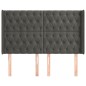 vidaXL Kopfteil mit Ohren Dunkelgrau 147x16x118/128 cm Samt
