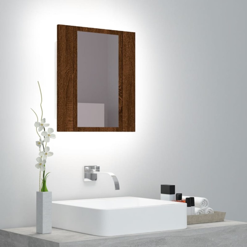 vidaXL LED-Spiegelschrank Braun Eichen-Optik 40x12x45 cm Holzwerkstoff vidaXL LED-Spiegelschrank Braun Eichen-Optik 40x12x45 cm Holzwerkstoff