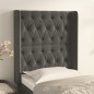 vidaXL Kopfteil mit Ohren Dunkelgrau 83x16x118/128 cm Samt