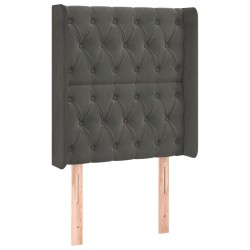 vidaXL Kopfteil mit Ohren Dunkelgrau 83x16x118/128 cm Samt