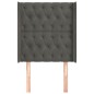 vidaXL Kopfteil mit Ohren Dunkelgrau 83x16x118/128 cm Samt