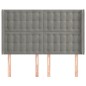vidaXL Kopfteil mit Ohren Hellgrau 147x16x118/128 cm Samt