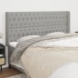 vidaXL Kopfteil mit Ohren Hellgrau 183x16x118/128 cm Stoff vidaXL Kopfteil mit Ohren Hellgrau 183x16x118/128 cm Stoff