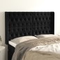 vidaXL Kopfteil mit Ohren Schwarz 163x16x118/128 cm Samt