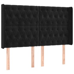 vidaXL Kopfteil mit Ohren Schwarz 163x16x118/128 cm Samt