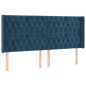 vidaXL Kopfteil mit Ohren Dunkelblau 203x16x118/128 cm Samt vidaXL Kopfteil mit Ohren Dunkelblau 203x16x118/128 cm Samt