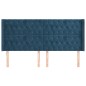 vidaXL Kopfteil mit Ohren Dunkelblau 203x16x118/128 cm Samt vidaXL Kopfteil mit Ohren Dunkelblau 203x16x118/128 cm Samt