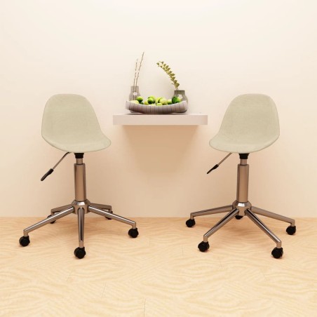 Esszimmerstühle 2 Stk. Drehbar Creme Stoff