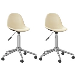 Esszimmerstühle 2 Stk. Drehbar Creme Stoff