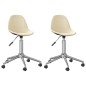 Esszimmerstühle 2 Stk. Drehbar Creme Stoff Esszimmerstühle 2 Stk. Drehbar Creme Stoff