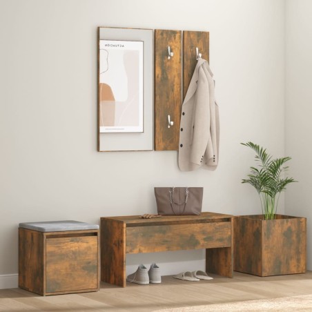 vidaXL Flurmöbel-Set Räuchereiche Holzwerkstoff
